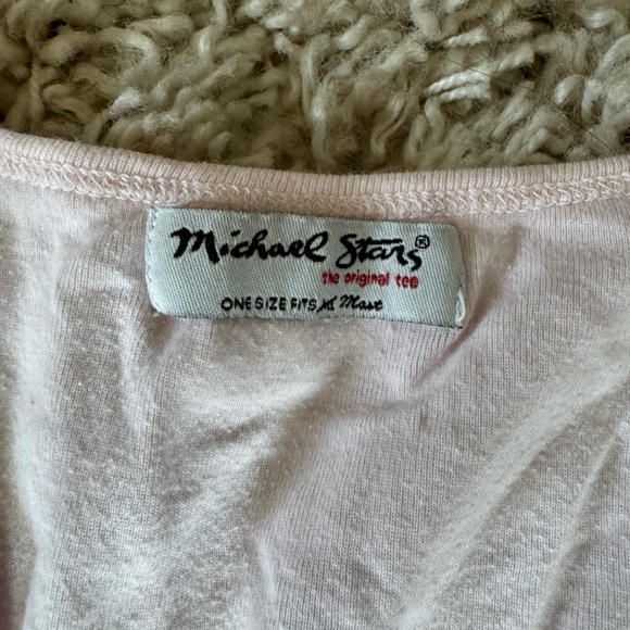 MICHAEL STARS sleeveless tshirt w lace detail | Light Pink | OS - Picture 2 of 2